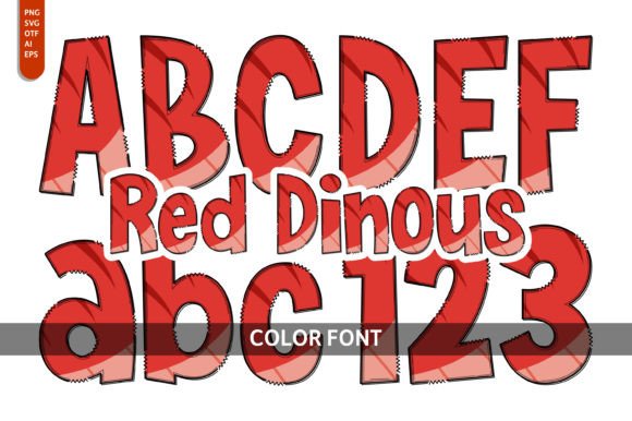 Red Dinous Font: Bold and Vibrant