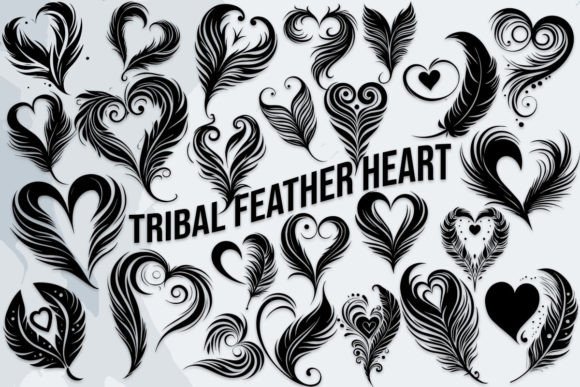 Tribal Feather Heart Font